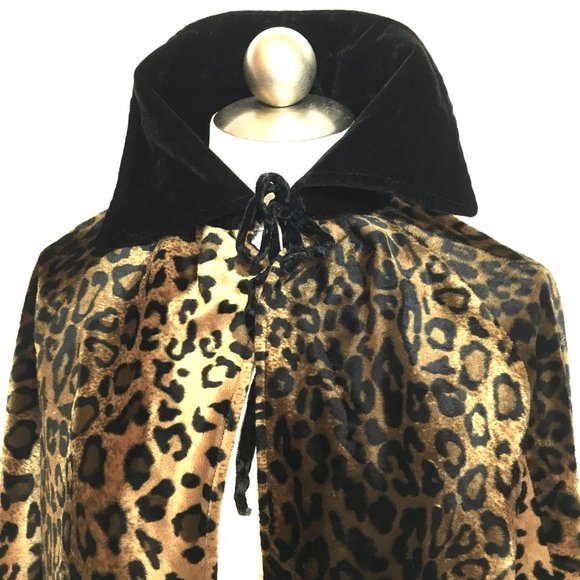 Pimp  Daddy 70’s Leopard Print Velvet Cape Handcrafted - Picture 5 of 13